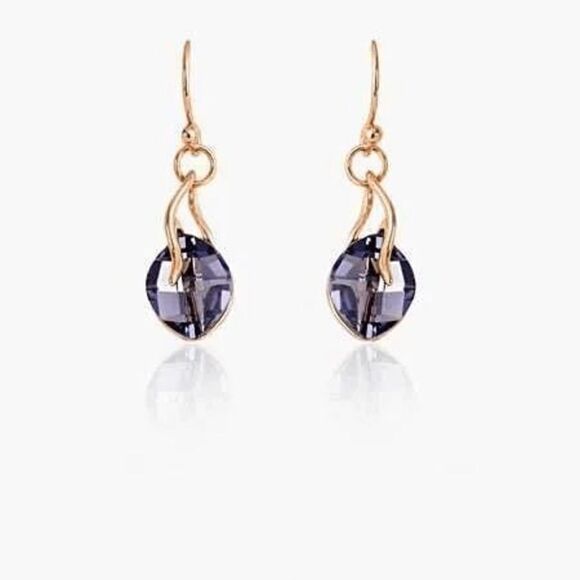 Purple Rose Gold Crystal Earrings - Picture 1 of 1